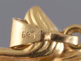 Arany (Au) oroszlán medál, jelzett, 14k, 0,91g