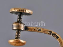 Aranyozott ezüst (Ag) fülbevaló pár cseh gránátokkal. 1937-1996 közötti behozatali fémjel, 800 ezrel...