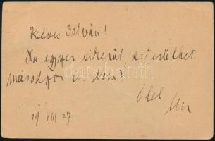 1919 Cenzúrázott helyi levelezőlap felezett 20f bélyeggel "NAGYVÁRAD" / Censored local pos...