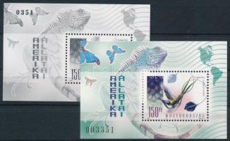 1998 Földrészek állatai II. - Amerika feketenyomat blokk fekete sorszámmal + normál blokk, az utolsó 3 számjegy megegyezik (25.000)