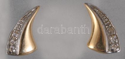 Arany (Au) fülbevaló pár kövekkel, jelzett, 14k, bruttó1,84g