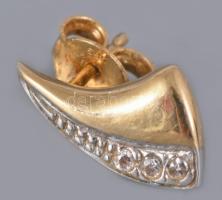 Arany (Au) fülbevaló pár kövekkel, jelzett, 14k, bruttó1,84g