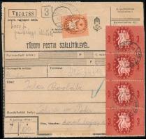 1946 (10. díjszabás) Szállítólevél 23 db bélyeggel / Parcel card with 23 stamps