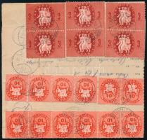 1946 (10. díjszabás) Szállítólevél 23 db bélyeggel / Parcel card with 23 stamps