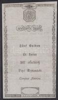 1806. 5G Wiener Stadt Banco Zettel T:II+ javított bal felső sarokkal