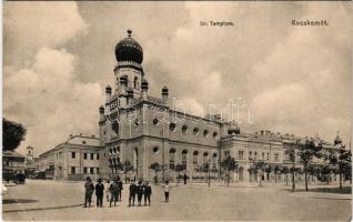 1911 Kecskemét, Izraelita templom, zsinagóga, csemege üzlet. G. Fekete Mihály kiadása (EB)