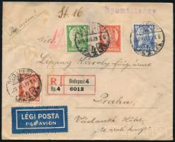 1928 Ajanlott legi level Pragaba / Registered airmail cover to Prague