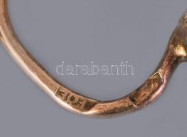 Arany (Au) buton fülbevaló, kővel, jelzett, 14k, bruttó 1,44g