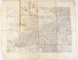 cca 1900 Fehértemplom (Weisskirchen) és Szászkabánya környéke, 2 db (egyforma) katonai térkép, visel...