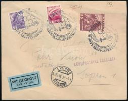 1936 Légi levél 3 db bélyeggel, alkalmi bélyegzéssel / Airmail cover with special postmark