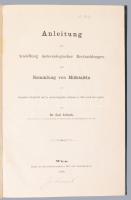 [Utasítások meteorológiai megfigyelések elvégzéséhez és segédtáblázatok gyűjtéséhez, különös tekintettel az osztrák és magyar meteorológiai állomásokra.] Jelinek, Carl: Anleitung zur Anstellung meteorologischer Beobachtungen und Sammlung von Hilfstafeln mit besonderer Rücksicht auf die meteorologischen Stationen in Oesterreich und Ungarn. Wien, 1869. k.k. Hof- u. Staatsdruckerei 193p. Korabeli, aranyozott gerincű félvászon kötésben.