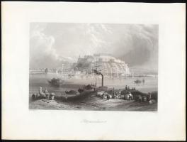 William Henry Bartlett (1809-1854) - James Charles Armytage (1802-1897): Pétervárad (Peterwardein). Acélmetszet, papír, jelzett a metszeten, 13x19 cm