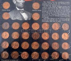 Amerikai Egyesült Államok 1958 k-1972. 1c bronz "Lincoln" (32xklf) "Lincoln Memorial ...