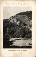 Kistapolcsány, Topolcianky; részlet a kistapolcsányi főhercegi uradalomból. Sziklacsoport a kicői út mentén. Pallas nyomda / archduke's estate, rocks by the road towards Skycov (kopott sarkak / worn corners)