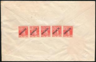 1918 Expressz levél Bécsbe 5 db bélyeggel (hátoldalon további 5 db kezeletlen bélyeggel) / Express c...
