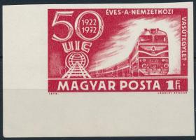1972 50 éves a Nemzetközi vasútegylet ívsarki vágott bélyeg