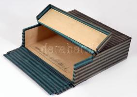 1934 Art deco irattároló, kopással, 22x24 cm