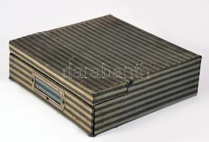 1934 Art deco irattároló, kopással, 22x24 cm