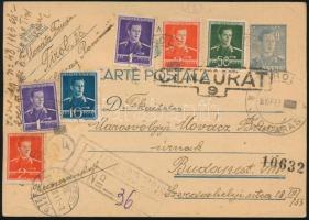 1944 Ajánlott díjkiegészített díjjegyes levelezőlap / Registered PS-card with additional franking