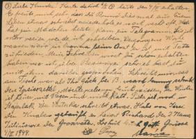 1944 Ajánlott díjkiegészített díjjegyes levelezőlap / Registered PS-card with additional franking