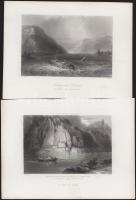 William Henry Bartlett (1809-1854): 4 db acélmetszet - Duna, Kazán-szoros, Babakáj-szikla, jelzettek a metszeten, 12x18 cm körüli méretben