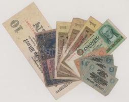 Vegyes, 10db-os német, olasz és osztrák bankjegytétel, benne: Ausztria 1922. 1000K + Német Birodalom / Weimari Köztársaság 1923. 10.000.000M + Német Harmadik Birodalom 1937. 1M (3x) + Német Demokratikus Köztársaság 1975. 20M + Olaszország / Velence / Osztrák-magyar megszállás 1918. 5c (3x) + 10c T:F-VG