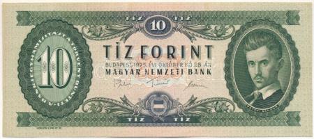 1975. 10Ft "A 110 119200" T:F szép papír Adamo F8