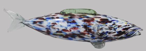 Salgótarjáni üveg hal, hibátlan 33 cm