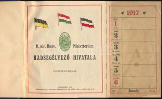 1917 A világháború - képes naptár, a Honvédelmi Minisztérium Hadsegélyező Hivatalának kiadása, dombo...