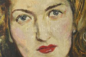 Biai-Föglein István (1905-1974): Fiatal hölgy portréja. Olaj, vászon, jelzett. Dekoratív fakeretben....