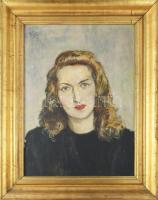 Biai-Föglein István (1905-1974): Fiatal hölgy portréja. Olaj, vászon, jelzett. Dekoratív fakeretben....