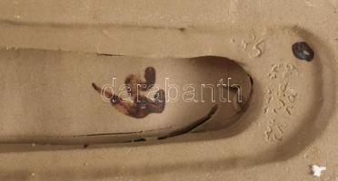 Karatézó Wanjang kína, jelzett mázas kerámia szobor, hibátlan 23x21 cm