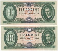 1975. 10Ft (2x) sorszámkövetők "A 110 101928- A 110 101929" T:F szép papír Adamo F8