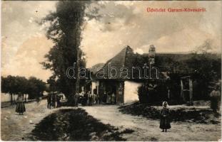 1916 Garamkövesd, Kamenica nad Hronom (Hont); utcakép, üzlet / street view, shop (felületi sérülés / surface damage)