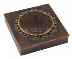 Kopcsányi Ottó (1933-2016) Díszdoboz, jelzett, zománcozott 10x10 cm