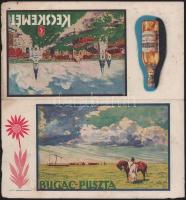 1937 Kecskemét - Bugacpuszta képekkel illusztrált többnyelvű utazási prospektus, hajtott