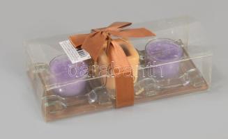 Gyertya szett, tálcán, bontatlan csomagolásban.