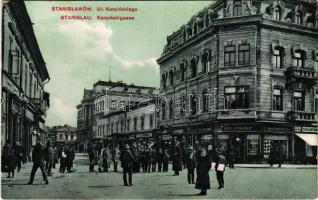 Ivano-Frankivsk, Stanislawów, Stanislau; Ul. Karpinskiego / Karpinskigasse / street view, shops of Emil Stauber (wet corners)
