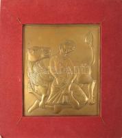 Barna Borbála: Sámson harca az oroszlánnal. Somogyvári bazilika domborművének másolata Réz, 12x14 cm keretben