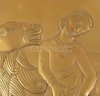 Barna Borbála: Sámson harca az oroszlánnal. Somogyvári bazilika domborművének másolata Réz, 12x14 cm...