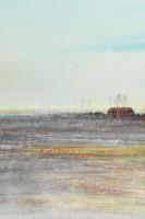 Kurucz D. István (1914-1996): Tanya. Olaj, vászon, jelezve jobbra lent, fakeretben, 40x81 cm