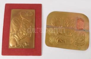 Barna Borbála: Sámson harca az oroszlánnal. Somogyvári bazilika domborművének másolata Réz, 17x10 cm + ősmagyar motívumok, rézlemezen 15x19 cm