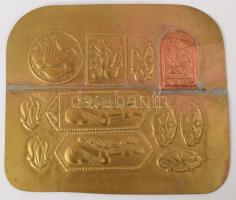 Barna Borbála: Sámson harca az oroszlánnal. Somogyvári bazilika domborművének másolata Réz, 17x10 cm...