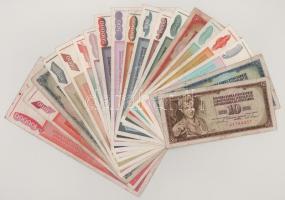 Jugoszlávia 1968-1993. Vegyes 19db-os bankjegy tétel, mind különféle T:F,VG Yugoslavia 1968-1993. Mixed 19pcs of banknotes lot, all different C:F,VG