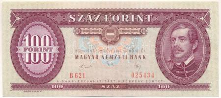 1989. 100Ft "B 621 025434" T:F szép papír Adamo F37