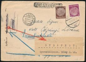 1939 Levél Varsóból német bélyegekkel Szombathelyre, onnan továbbküldve Budapestre / Cover from Wars...
