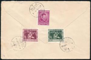 1935 Levél Svájcba küldve, hátoldali 3 bélyeges bérmentesítéssel, "SOPRON" - Rapperswil (St. Gallen)