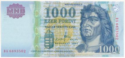 2007. 1000Ft "DA 6893502" T:UNC Adamo F55H