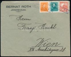~1935 Levél Arcképek + Pengő-fillér vegyes bérmentesítéssel, "JÁNOSHÁZA P.U." bélyegzéssel