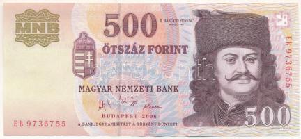 2006. 500Ft "A forradalom 50. évfordulója 1956. október 23.", "EB 9736755" T:F szép papír Adamo F54EE1